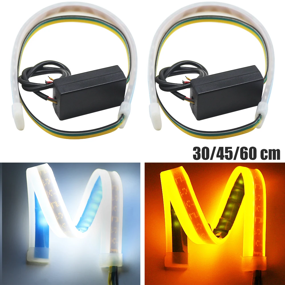 

Flexible LED Strip 30cm 45cm 60cm Soft Tube DRL Daytime Running Lights Turn Signal Car Front Headlight Moto Decorative lights