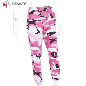 

Women Pants Hip Hop Harem Joggers Pants 2019 Female Trousers Pink Casual Camouflage Pants Sweatpants Large Size 90% Cotton