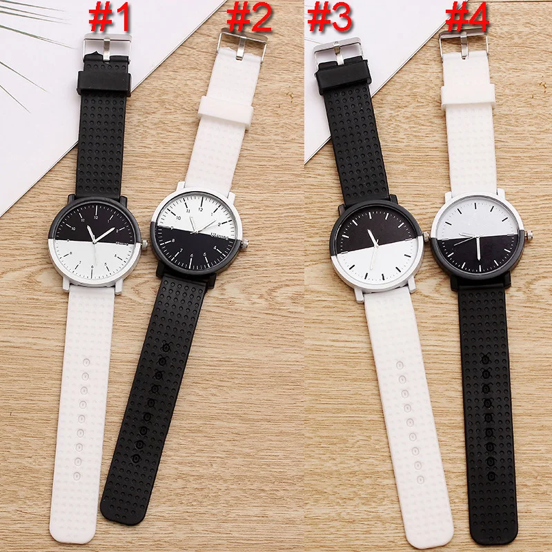 Модные часы Мужские Простые силиконовые наручные часы черные белые кварцевые наручные часы для мужчин часы мужские однотонные наручные часы