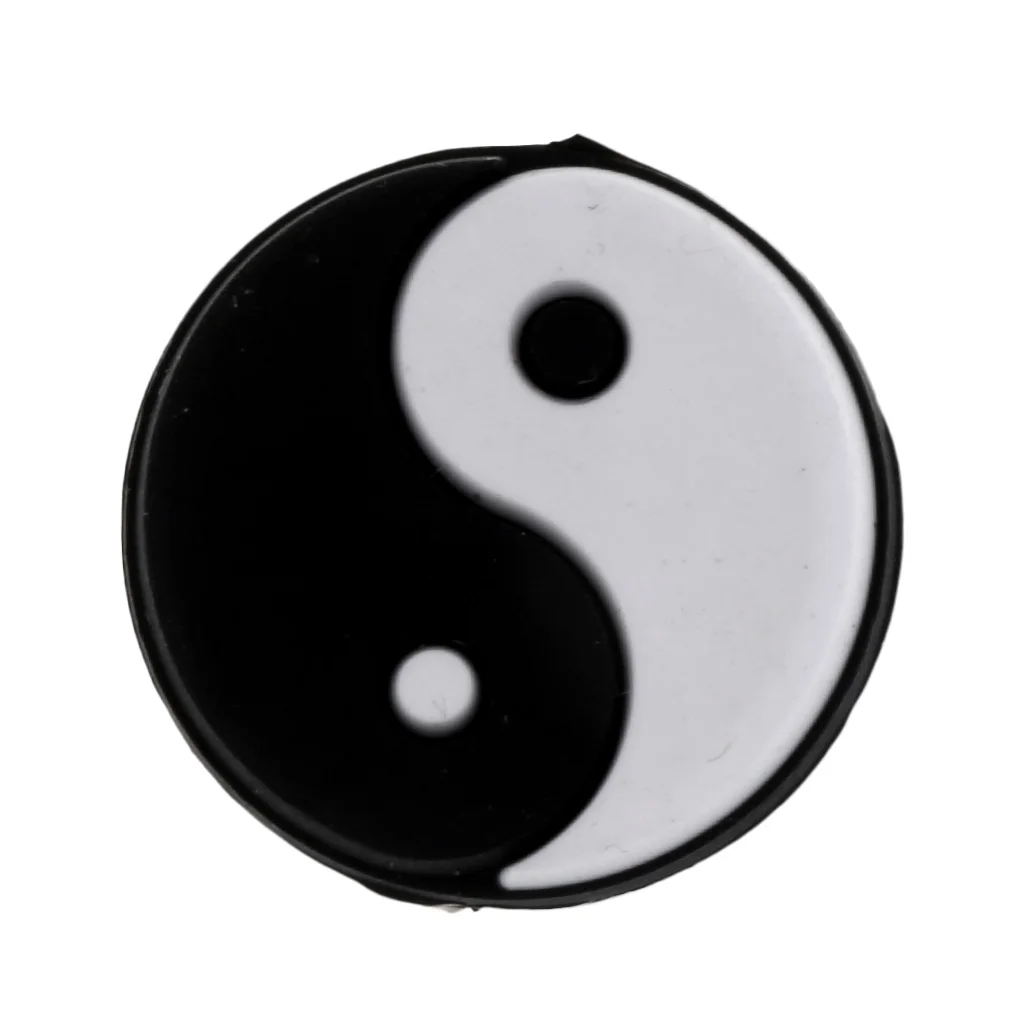 6 Pieces Yin Yang Tennis Racquet Vibration Dampener Shock Absorbers Set Tennis Accessories Rubber Reduce Shocking
