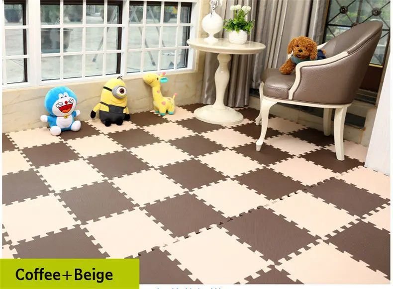 Telhas do Exercício e Tapete de Assoalho do Tapete para a Criança Bolsa Meitoku Bebê Eva Espuma Jogar Quebra-cabeça Esteira Mistura Cor Bloqueio Cada 30x30 cm 9 Pçs - 15 Tapetes de jogo