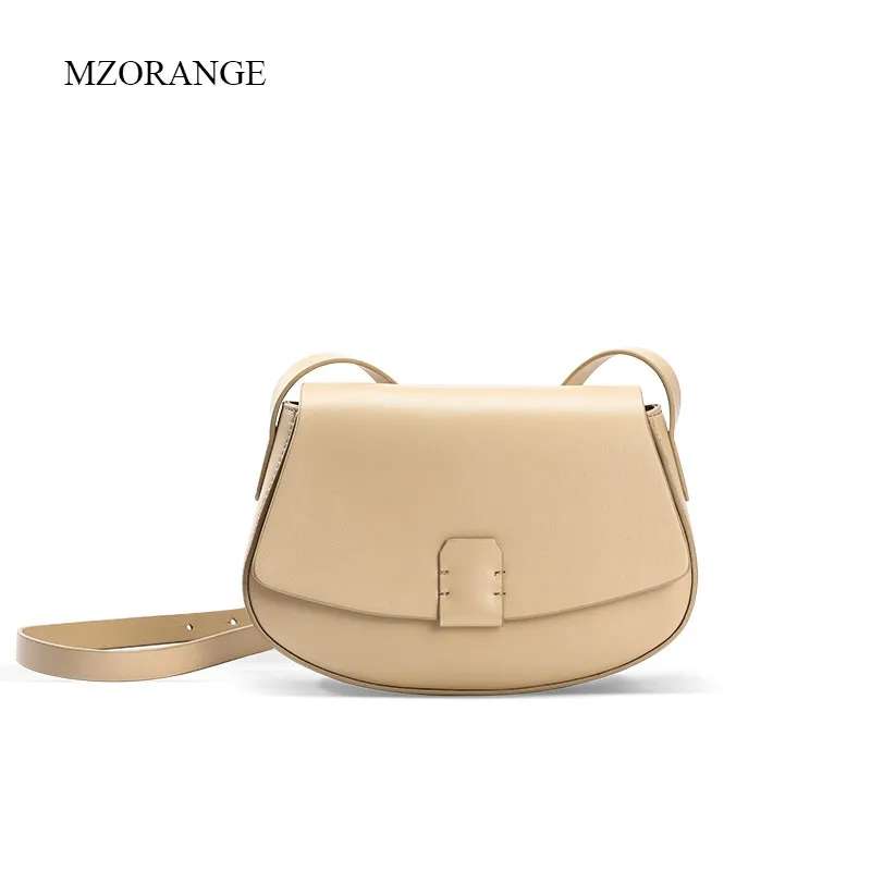 

MZORANGE Fashion Women Messenger Bags Saddle Genuine Leather Small Bag Casual Shoulder Bags Mini Handbag Shoulder Ladies Bag