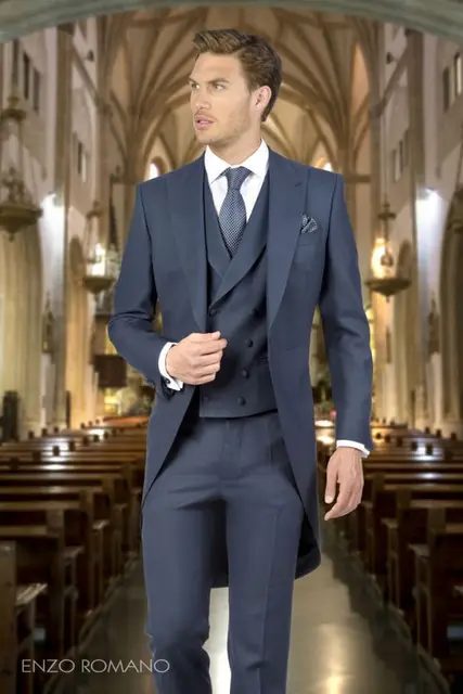 2017 Latest Coat Pant Design Navy Blue Wedding Suits For Men 2017 Latest Coat Pant Design Navy Blue Wedding Suits For Men Tailcoat Groom Tuxedo Slim Fit