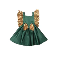 Новое Брендовое нарядное платье для маленьких девочек; рождественское свадебное платье принцессы без рукавов с бантом; торжественные размеры; 2-6T