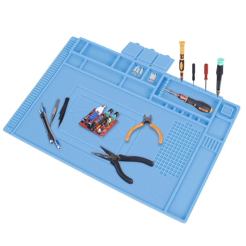 

Heat Insulation Silicone Soldering Pad Working Mat Desk Maintenance Platform for Soldering Repair Station 45x30cm