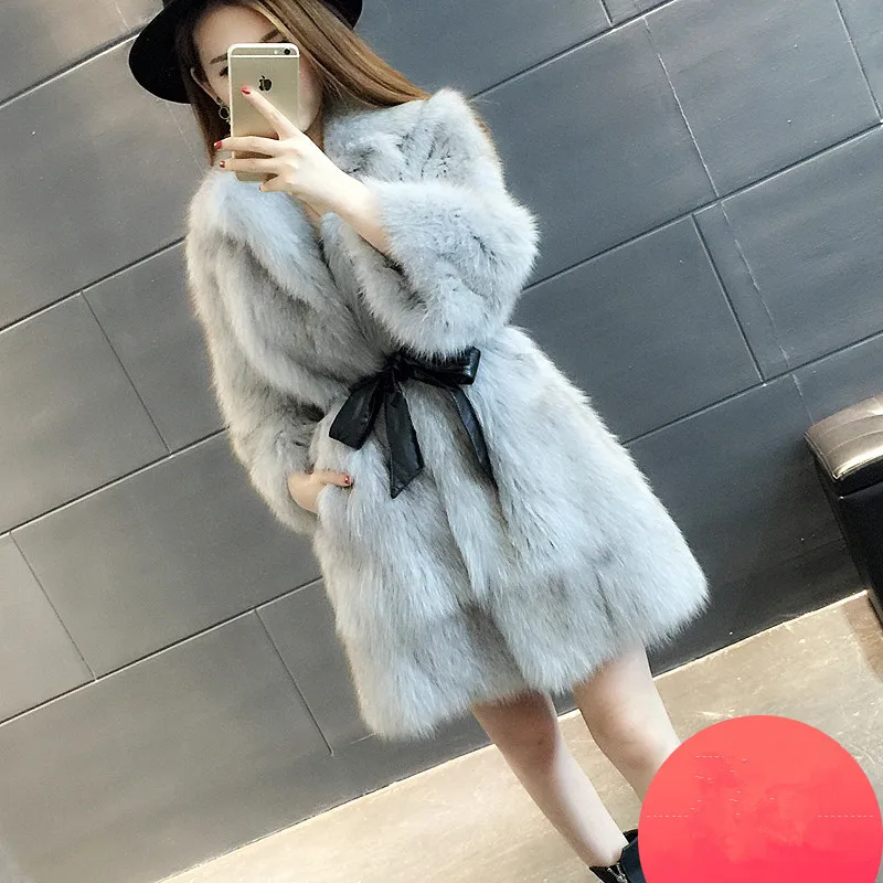 Real Fox Fur Coat Plus Size Jacket Winter Coat Women