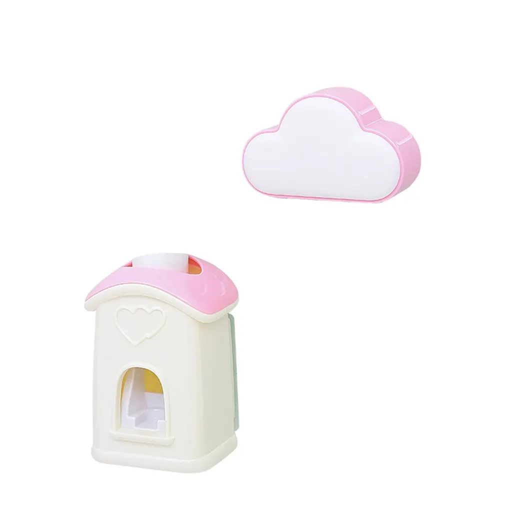 

Automatic Lazy Squeezer Set Cloud Squeezing Toothpaste Creative Toothbrush Rack Suction Wall Bathroom Free Punching