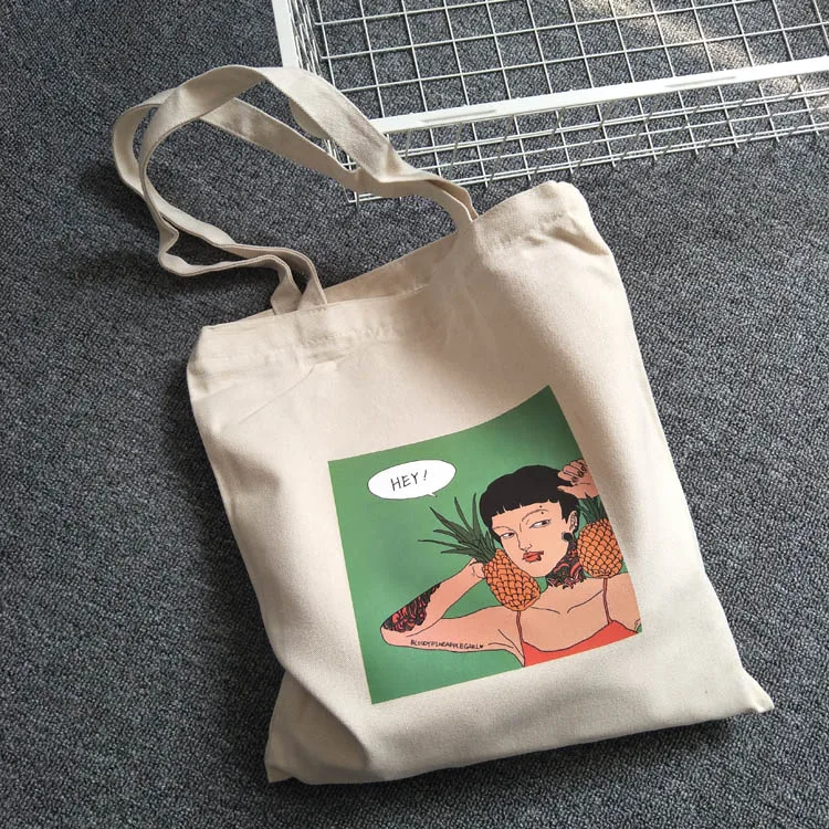 Модные принты с персонажами из мультфильмов; Для женщин Холст сумки для покупок, на молнии Новое поступление женский Повседневное простые Наплечные сумки