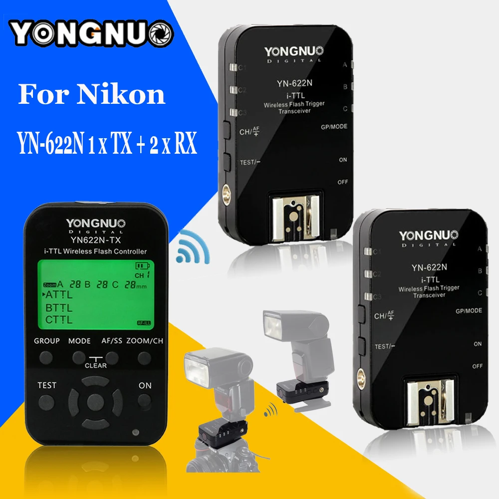 YONGNUO YN622N YN-622N YN622N-KIT 622N-TX Беспроводной ttl HSS Flash Trigger Набор Передатчик x1+ 2x приемопередатчик приемник для Nikon