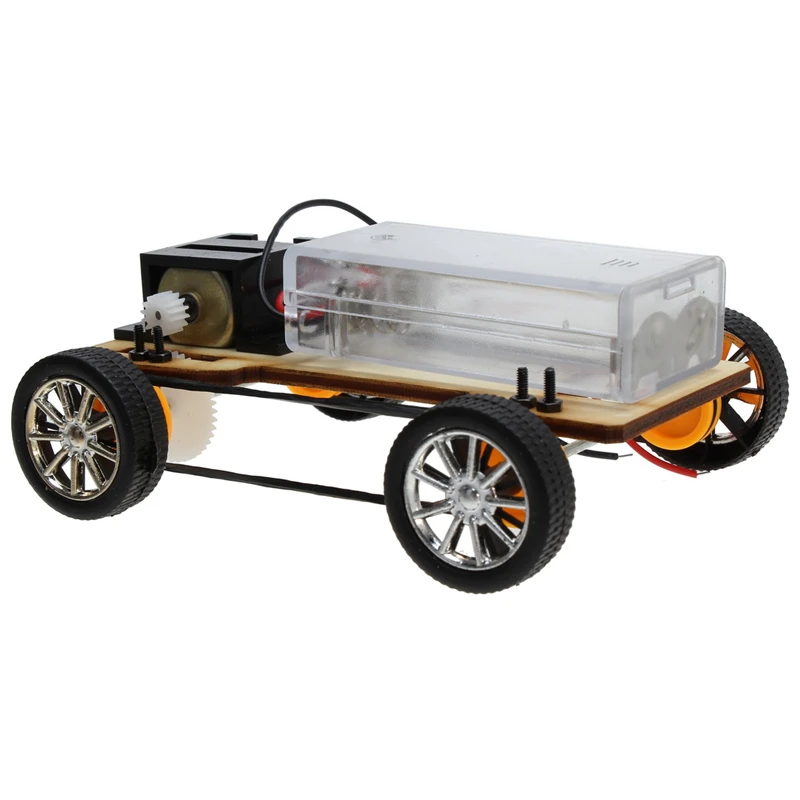 

JIMITU DIY Wooden Handicraft Four-wheel Drive Electric Car Without Battery Assembled Model Toys for Children Kids Kit