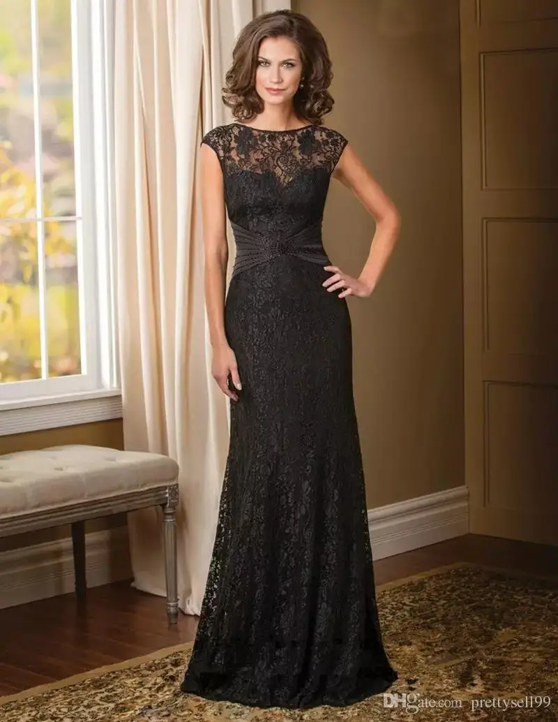 

robe de soiree 2018 Appliques Cap Sleeves Floor Length formal Evening Gowns Custom Mermaid Mother of the Bride lace Dresses