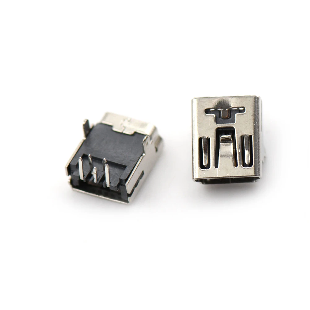 

10pcs Mini USB JackFront 2Feet5 PIN 90 Degrees Micro USB Connector For Mobile Phone Micro USB Port Sockect Plug Male to Female