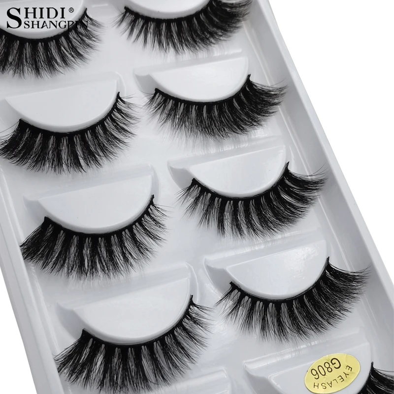 

SHIDISHANGPIN 5 Pairs Eyelashes Natural 3d Mink Lashes Long Eyelashes Extension Lashes 1 Box Cilios Mink Makeup Mink Eyelashes