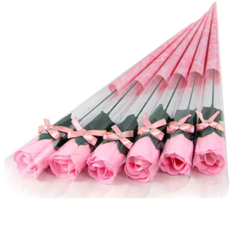 5 шт./компл. розы Мыло ароматические для ванной мыло в форме лепестка для Свадебные украшения на День святого Валентина, День матери День учителя подарок ко дню рождения - Color: pink