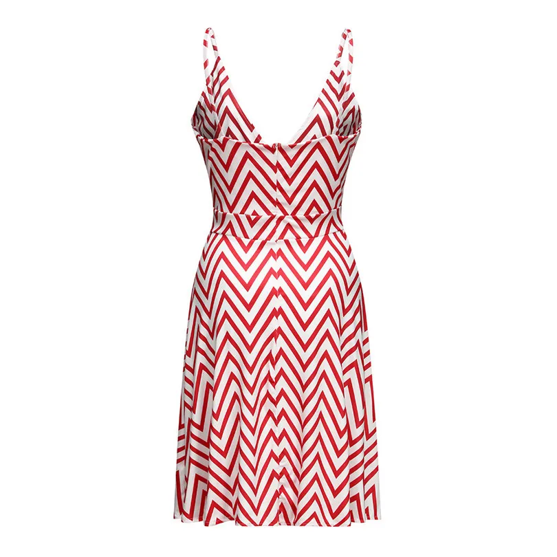 Fashion New Women Summer Casual Daily Lady Elegant Dress Striped Sleeveless Casual Cocktail Party Dress #4A17   (9)
