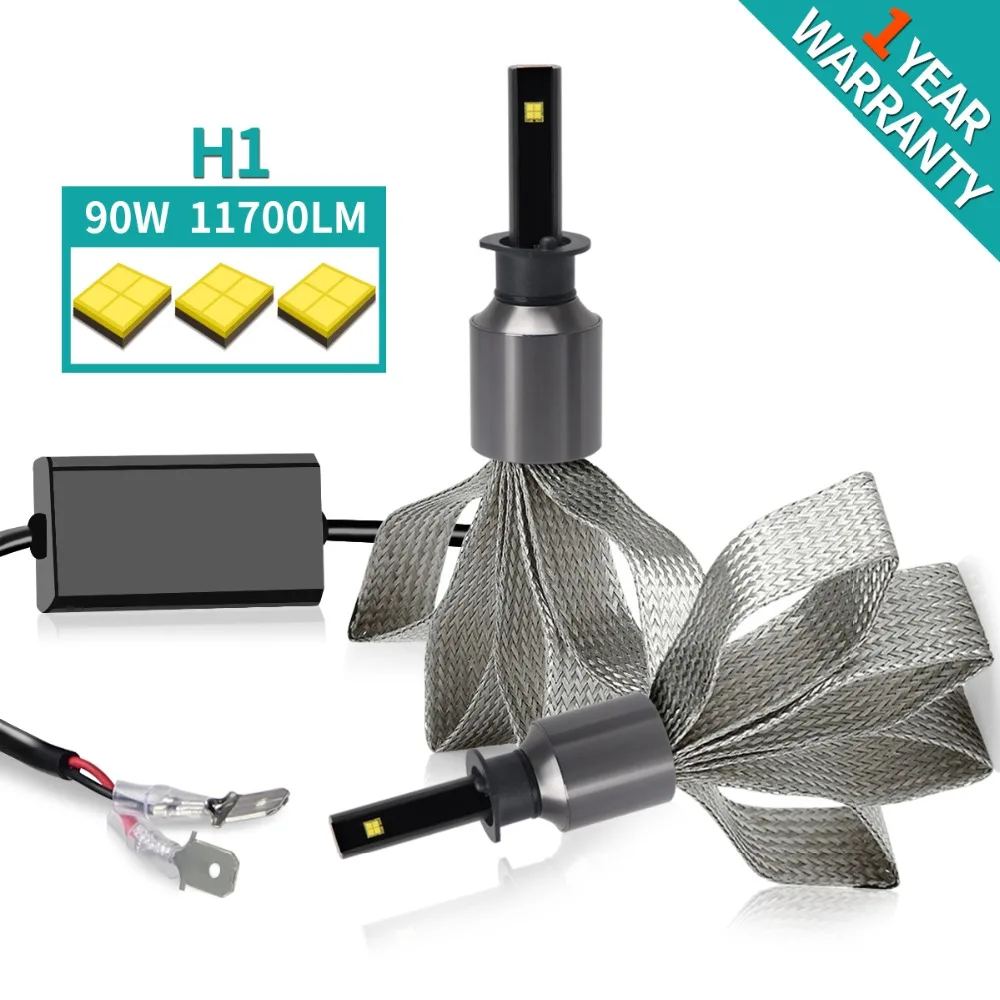Зеленый-L светодио дный фар комплект 11700LM H4 9003 hb2 H1 h3 h11 h27 880 9004 9007 9005