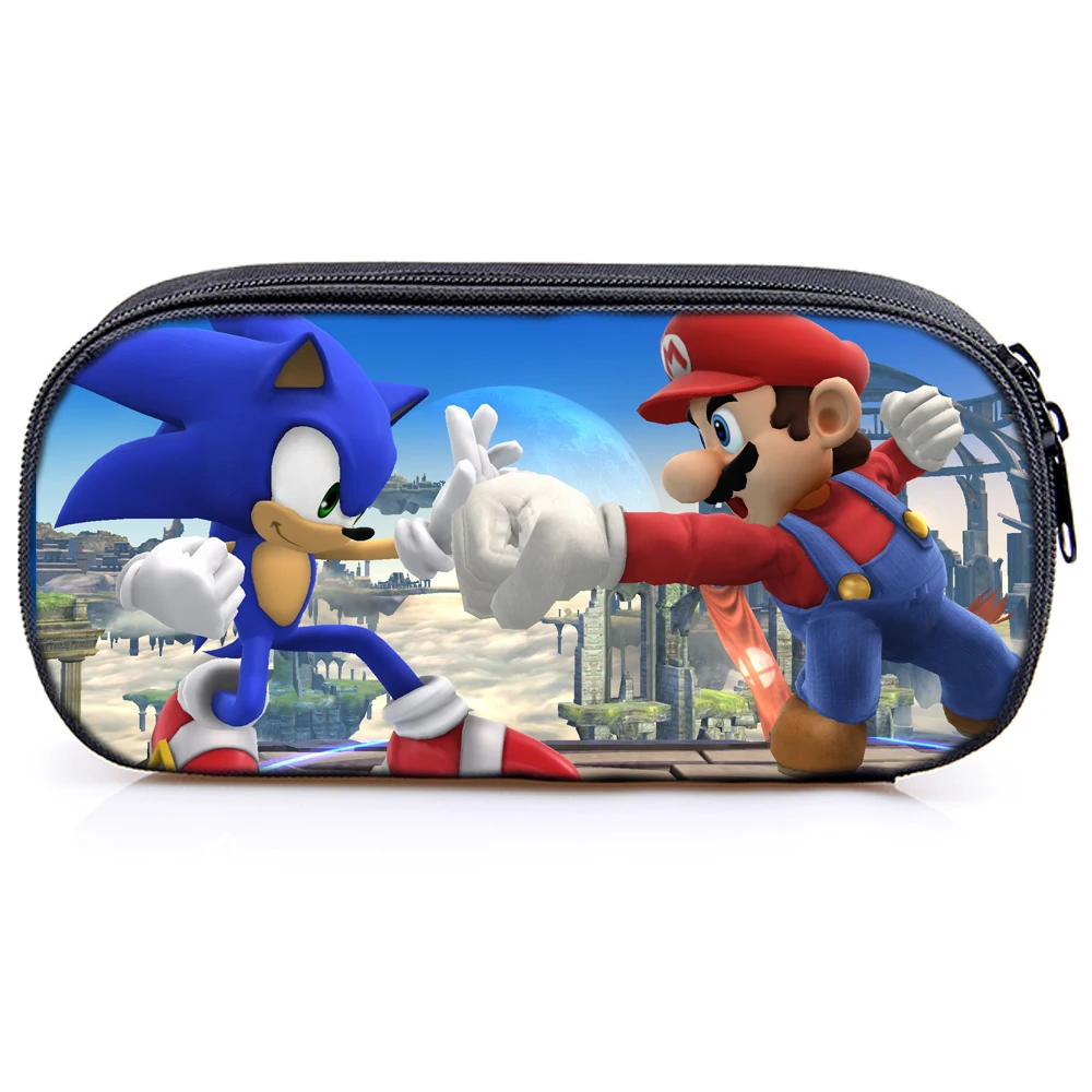 Sonic& Mario/Чехол-карандаш для мальчиков и девочек, сумка для канцелярских принадлежностей, модная Милая Высококачественная коробка с держателем для ручек, повседневные школьные принадлежности для детей