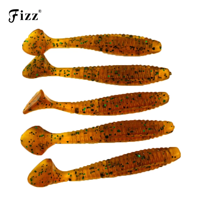 

5Pcs 8cm 5.7g T Tail Worm Fishing Lure Soft Rubber Fake Bait Freshwater Fishing Tackle Accessories