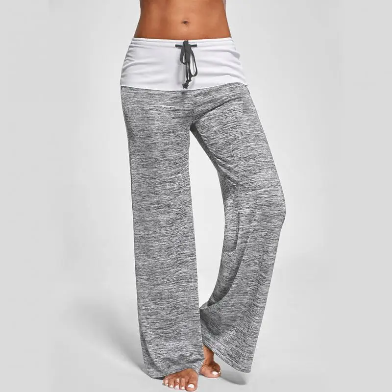 

Autumn Sports Women Lady Workout Exercise Yoga Pants High Waist Long Pants Fitness Loose Wide Leg Sport Pants