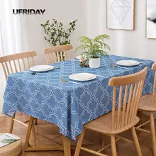 UFRIDAY геометрический дизайн полиэстер водонепроницаемая скатерть элегантная синяя скатерть для обеденного стола для кухни скатерть