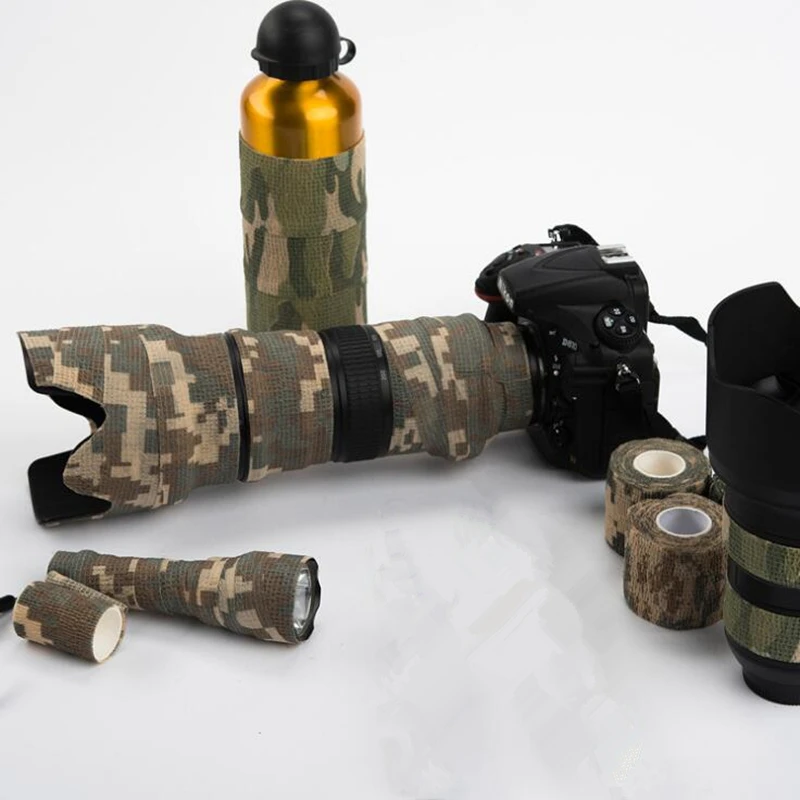 

Outdoor Survival EDC Multi Tool Camping 230cm Self-adhesive Camouflage Tape Bandage for Bicycle Flashlight Camping Hunting Wrap