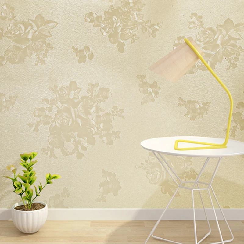 

Modern Simple Floral Wallpaper 3D Solid Color PVC Self-Adhesive Waterproof Wall Sticker Living Room Bedroom Home Decor Wallpaper