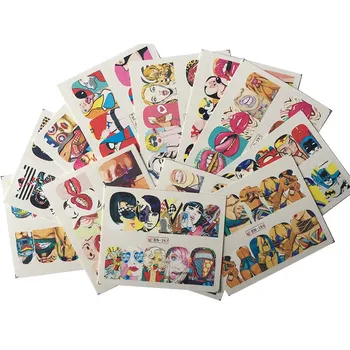 

Mybormula Fashion 12 Style Beauty Nail Art Water Transfer Sticker Decoration Decals Tattoo Full Cover Lips Cute Printing 385-396