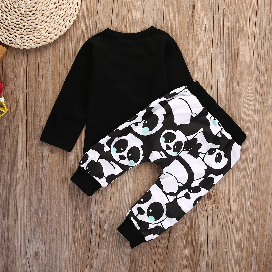 

2Pcs Clothes Set!!! Toddler Infant Baby Boy Little Girl T-shirt Top+Pants Cartoon Outfit Set 0-24M