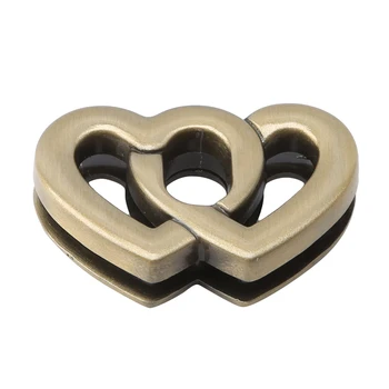 

New Metal Double Heart Clasp Buckles Turn Locks Twist Locks For Handbag Bag Purse DIY Luggage Hardware Accessories Heart Locks