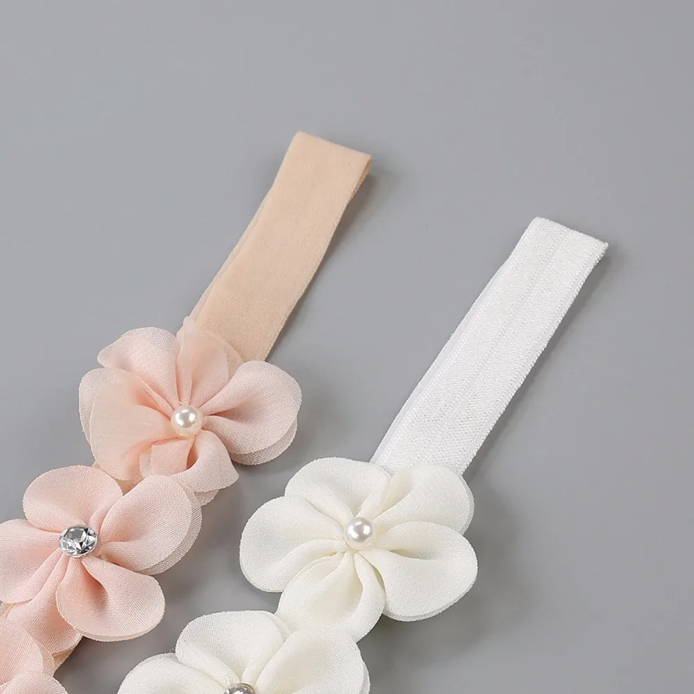 Модная новинка 2019 шт./компл., комплект из 2, повязка на голову с цветком + обувь для маленьких девочек, белый, розовый цвет, подарок для первых