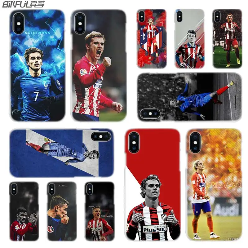 BINFUL iphone case cover transparent coque for iPhone X XR XS Max 8 7 6s 6 Plus 5 5s 5c SE 4s 4 Antoine Griezmann Soccer Star