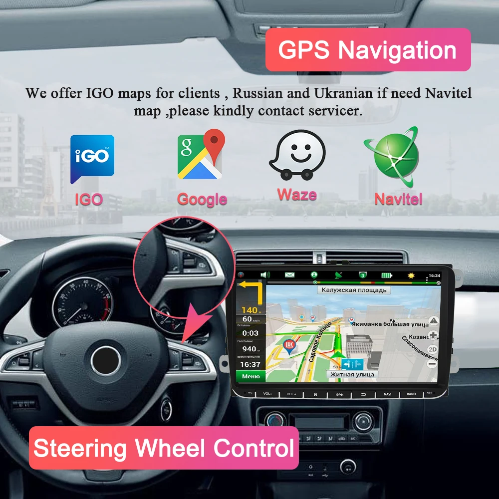 Navivox Автомобильный мультимедийный плеер android 8,1 2 Din автомобильный DVD для VW/Volkswagen/Golf/Polo/Tiguan/Passat/b7/b6/SEAT/leon/Skoda/Octavia