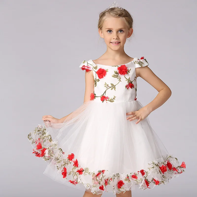 Enfants filles robe de soirée pour enfants fille sans épaule petite