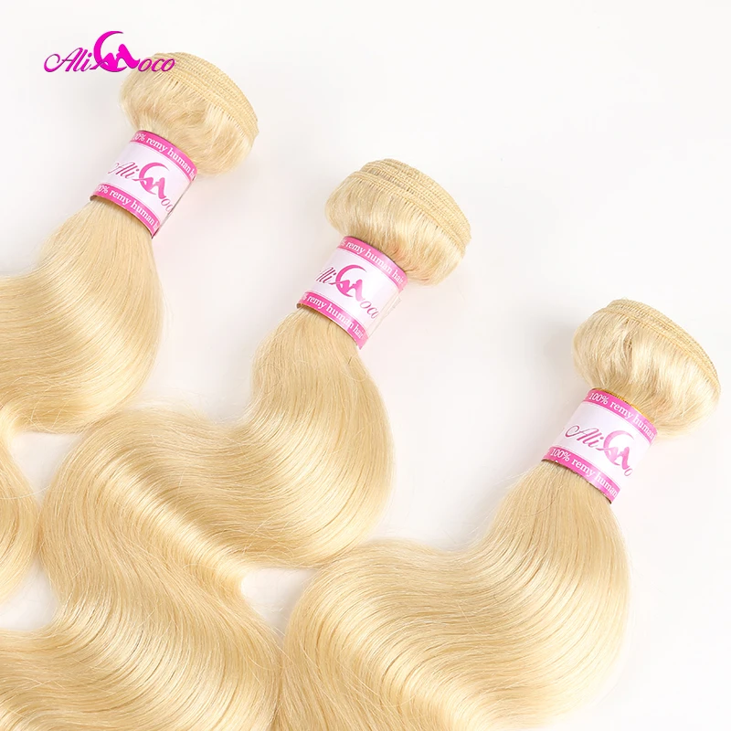 Али-Коко бразильские кудрявые вьющиеся волосы объемной волны 613 волосы цвета блонд для наращивания 1/3/4 Комплект предложения натуральные кудрявые пучки волос 8-30 дюймов Волосы remy волос для наращивания