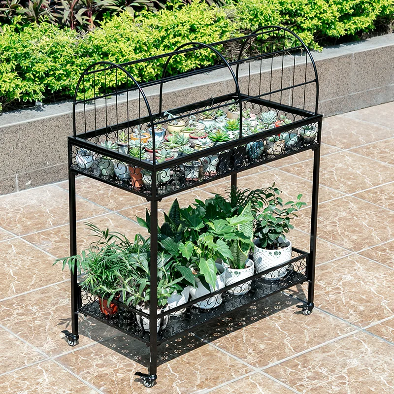 Buy The balcony pot rack Multiple floor to floor moving flower racks Outdoor