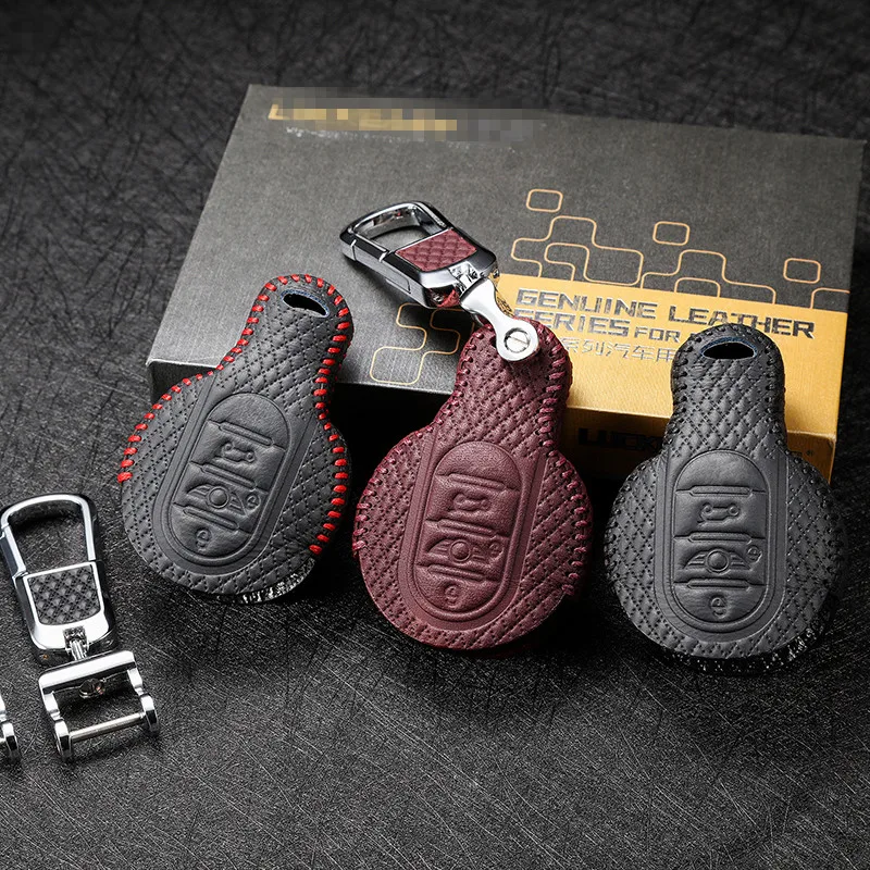 High quality Leather Key Cover OEM For BMW MINI clubman 2016-2020 3/4 button car Remote Control case G3 accessories | Автомобили и