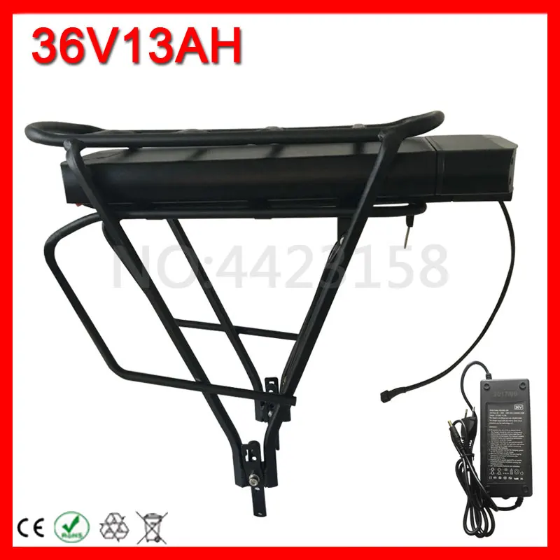 Sale Free Shipping Lithium Battery 36V 13AH Ebike Battery Rear Rack Type Battery with Charger 36 Volt Battery with USB port Taillight 0