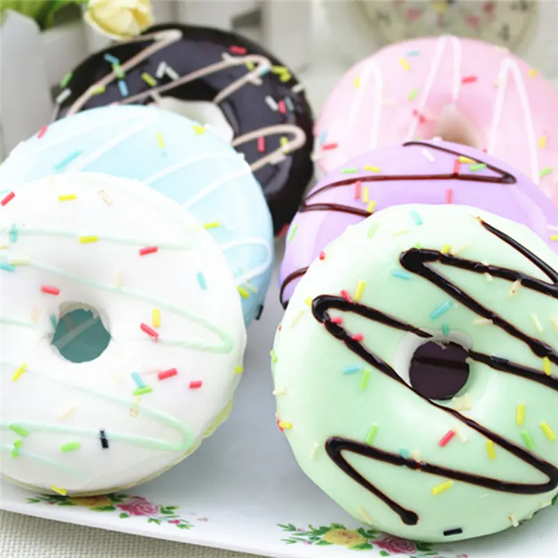

Simulation donut slime oyuncak antistress funny gadget Squishy Squeeze Stress Reliever Colourful Doughnut Scented Rising Toys
