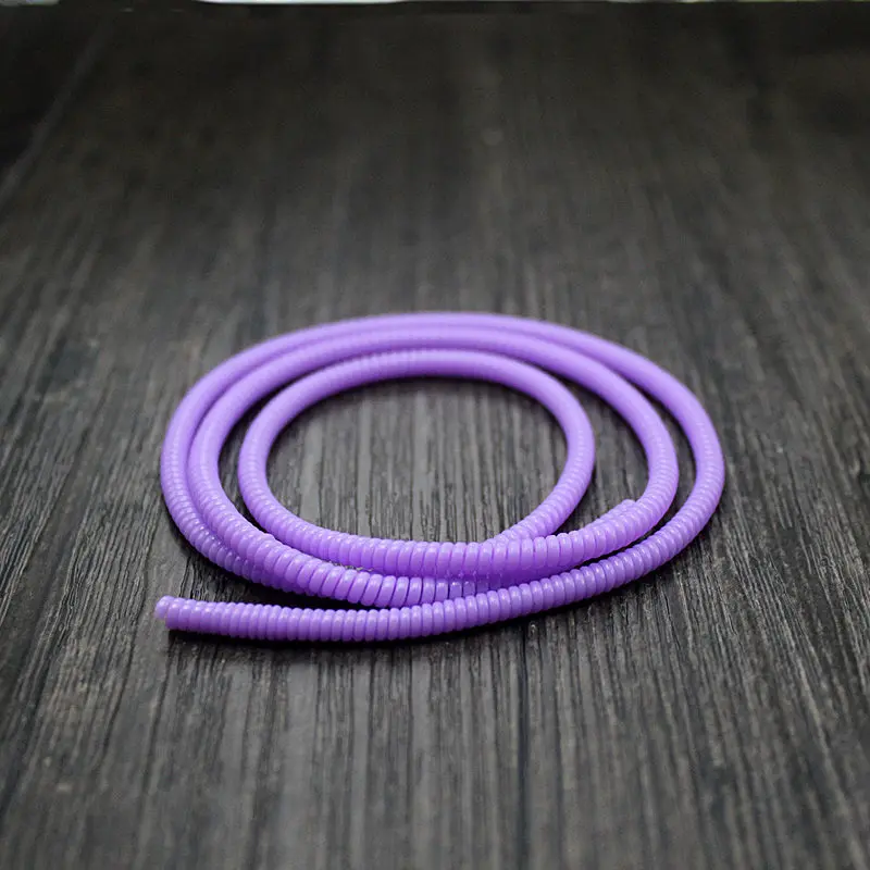 50pcs/lot 60m Solid Color TPU spiral USB Charger cable cord protector