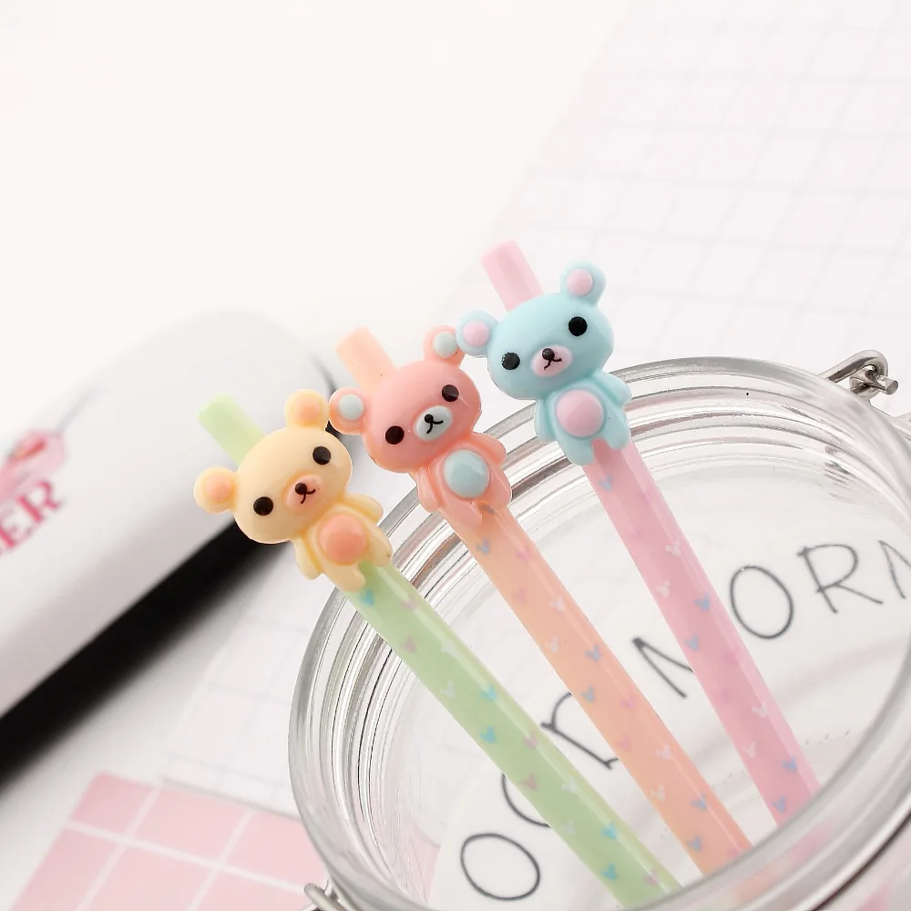 

3X Kawaii Rilakkuma Press School Supply Student Stationery Automatic Press Pencil Writing 0.5mm