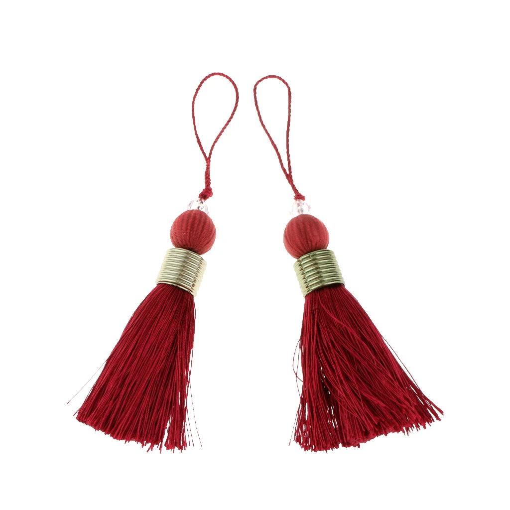 2pcs Pendant Bag Chain Key Decoration Home Decor Curtain Fashion  Long Silk Tassel DIY Window curtains Accessories