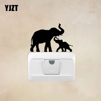

YJZT Art Vinyl Wall Decal Elephant Family African Animals Children Room Decor Switch Stickers 17SS0285
