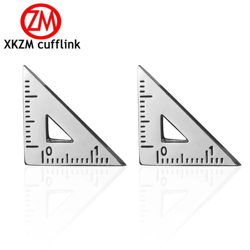 

Formal silvery Triangle Cufflink for Mens Suits Buttons Geometric Wedding Cufflink French Grooms Shirt Brand Cuff Links