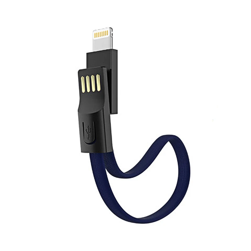 NOHON портативный брелок USB кабель для iPhone 8 pin Micro type C USB кабель для быстрой зарядки для huawei sony htc кабели для мобильных телефонов - Цвет: Blue For 8Pin