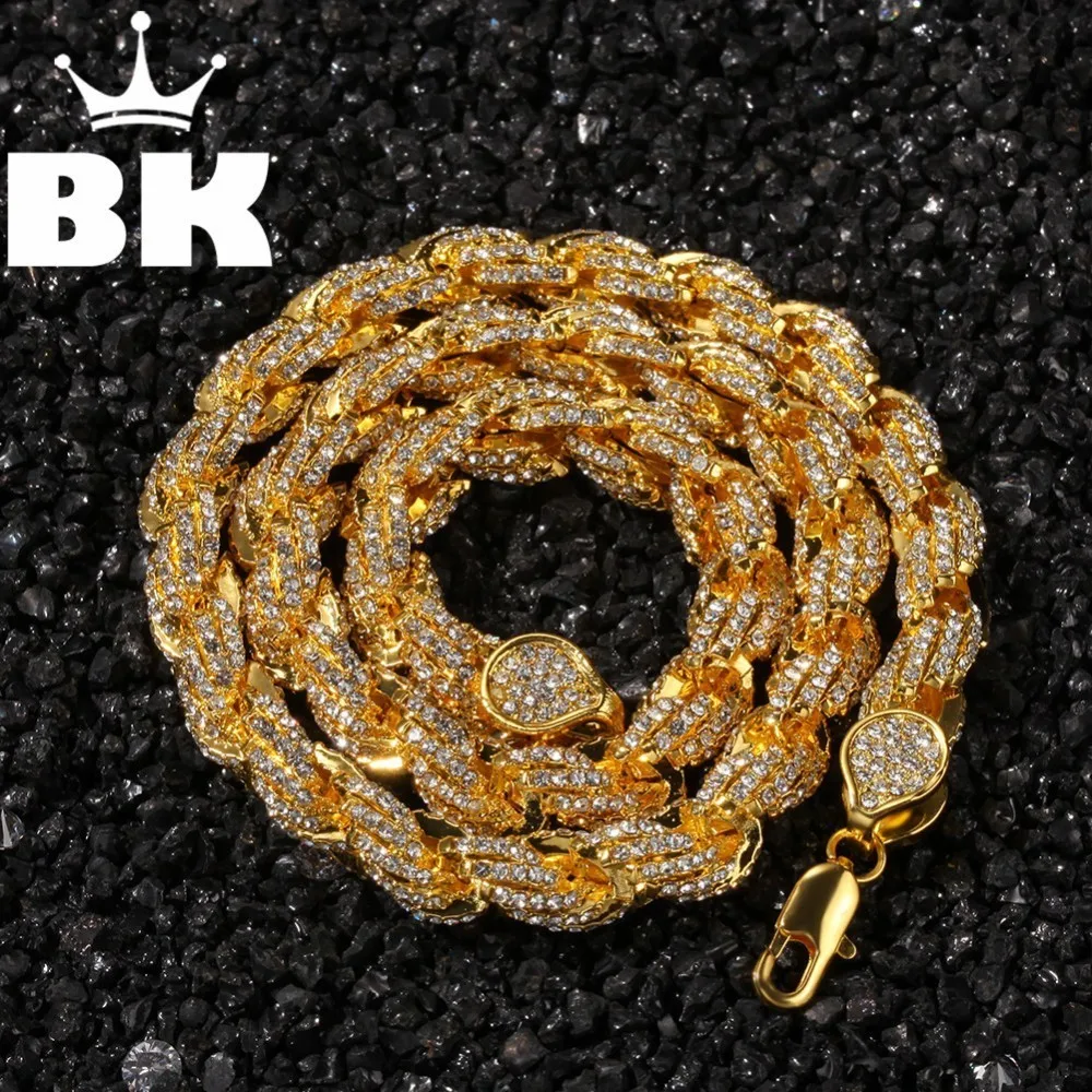 Crystal 9mm Rope Chain Gold silver 
