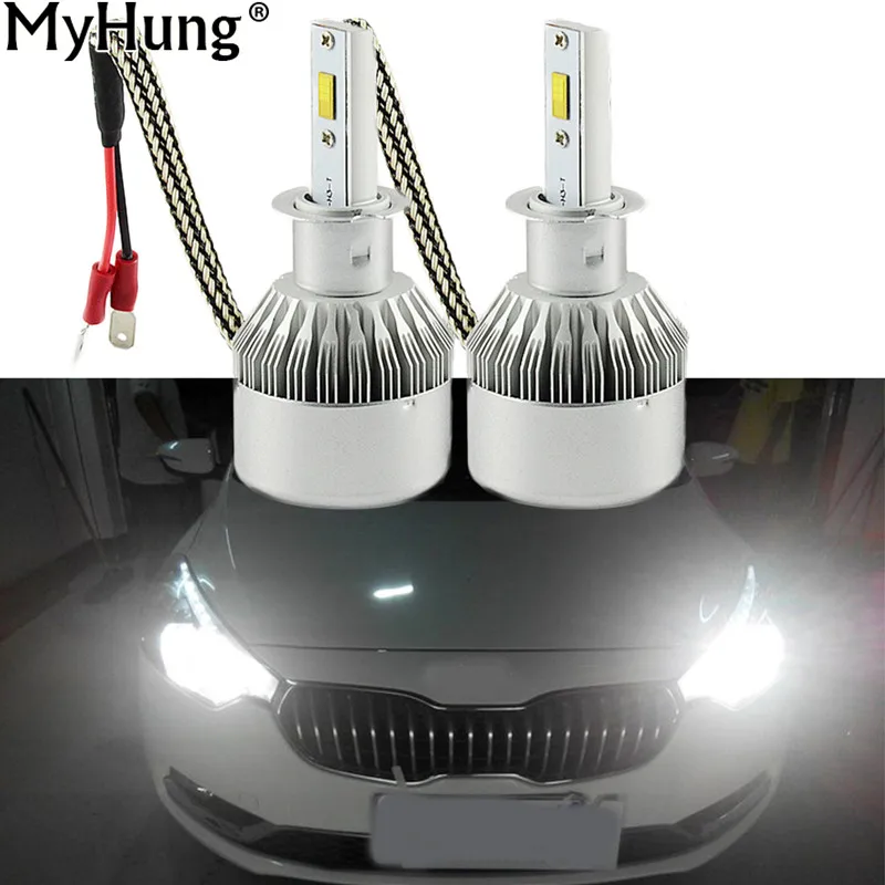 Car LED 1pair 72W 7600LM H4 Headlight H7 H1 12V H11 H8 9005 HB4 9006 6000K