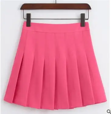 Летняя новая трапециевидная плиссированная юбка с высокой талией, юбка для колледжа - Цвет: rose