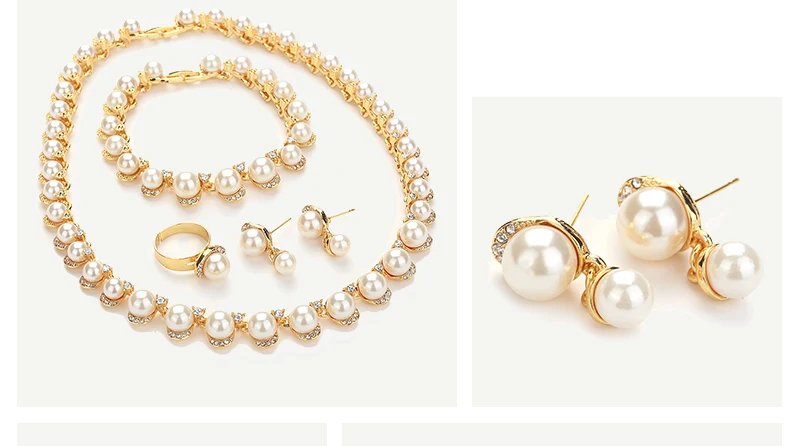 BTSETS Dubai Bridal Jewelry Sets Fashion Simulated Pearl Jewelery Sets For Women Wedding African Beads Jewelry Set Accessories (4)
