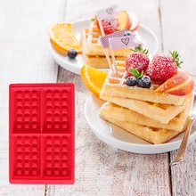 Безопасный силиконовый резиновый антипригарный нетоксичный печь высокотемпературная форма для вафель домашняя кухня посуда для выпечки торт гаджет