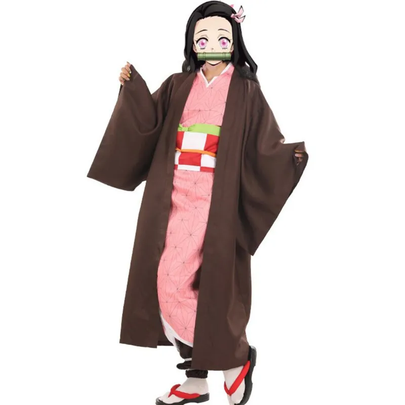 

Anime Demon Slayer: Kimetsu no Yaiba Kamado Nezuko Uniform Dress Cosplay Costumes Woman Japanese Clothes